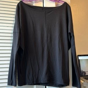 Athleta top with fitted bottom and wide scoop cut